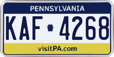 PA license plate KAF4268