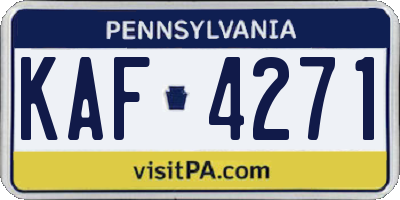 PA license plate KAF4271