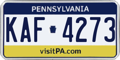 PA license plate KAF4273