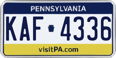 PA license plate KAF4336