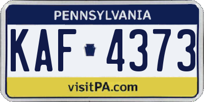 PA license plate KAF4373