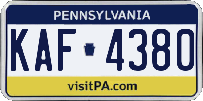 PA license plate KAF4380