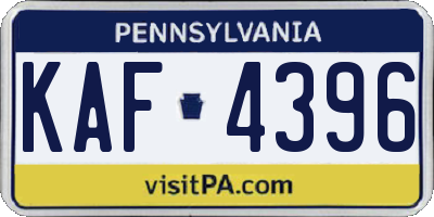 PA license plate KAF4396