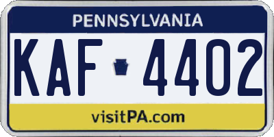PA license plate KAF4402