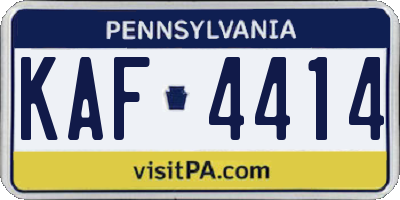 PA license plate KAF4414