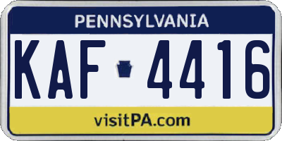 PA license plate KAF4416