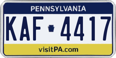 PA license plate KAF4417