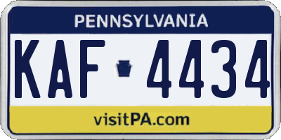 PA license plate KAF4434