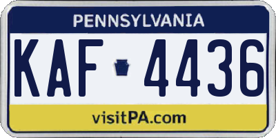 PA license plate KAF4436