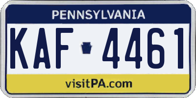 PA license plate KAF4461