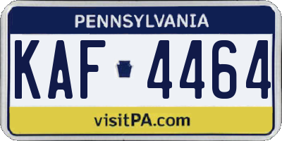 PA license plate KAF4464