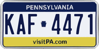 PA license plate KAF4471
