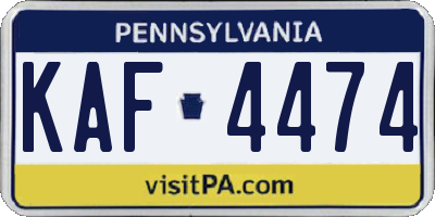 PA license plate KAF4474