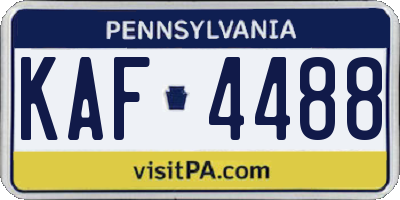 PA license plate KAF4488