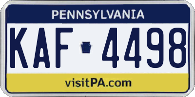 PA license plate KAF4498