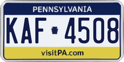 PA license plate KAF4508