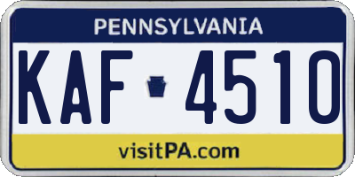 PA license plate KAF4510