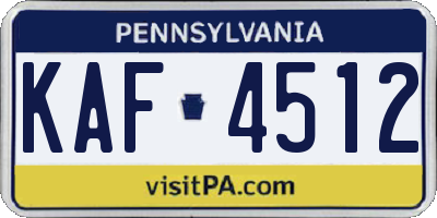 PA license plate KAF4512