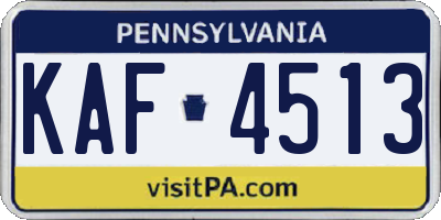 PA license plate KAF4513