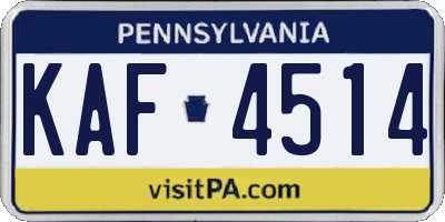PA license plate KAF4514