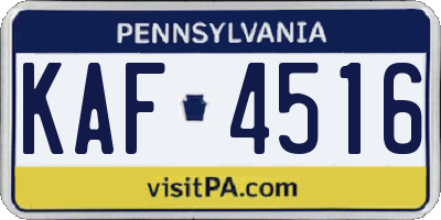 PA license plate KAF4516