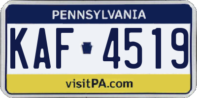 PA license plate KAF4519