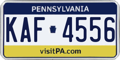 PA license plate KAF4556