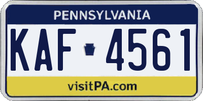 PA license plate KAF4561