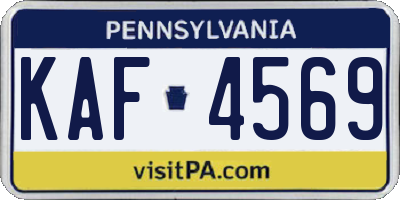 PA license plate KAF4569