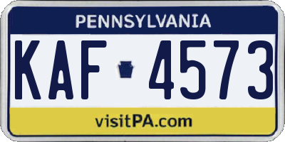 PA license plate KAF4573