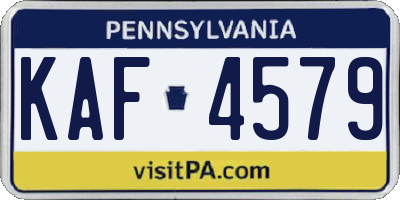 PA license plate KAF4579