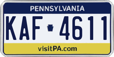 PA license plate KAF4611