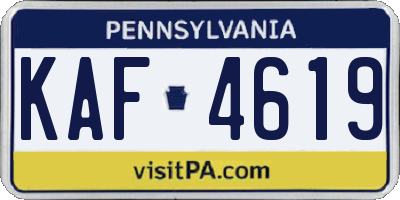 PA license plate KAF4619