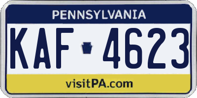 PA license plate KAF4623
