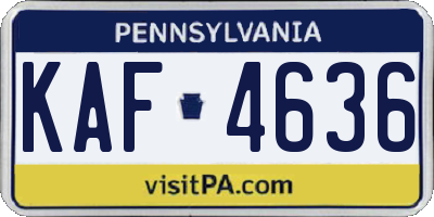 PA license plate KAF4636