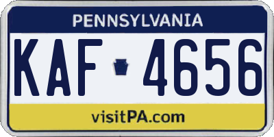 PA license plate KAF4656