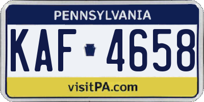 PA license plate KAF4658