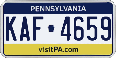 PA license plate KAF4659