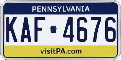 PA license plate KAF4676