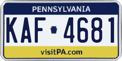 PA license plate KAF4681