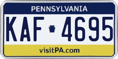 PA license plate KAF4695