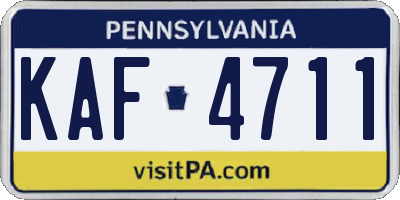 PA license plate KAF4711