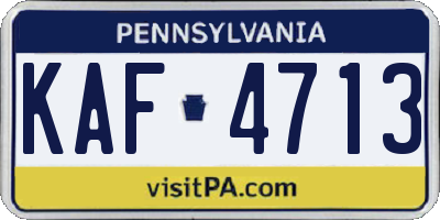 PA license plate KAF4713