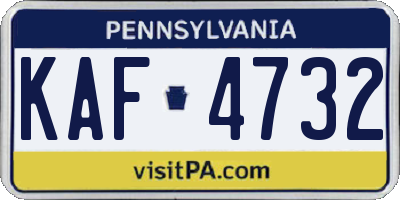 PA license plate KAF4732