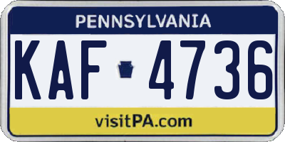 PA license plate KAF4736