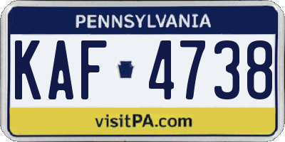 PA license plate KAF4738
