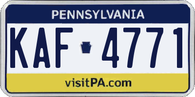 PA license plate KAF4771