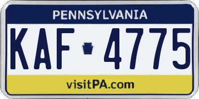 PA license plate KAF4775