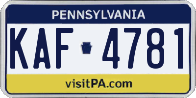 PA license plate KAF4781