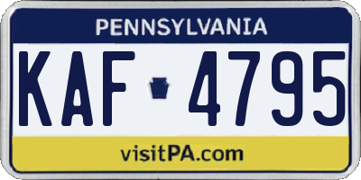 PA license plate KAF4795